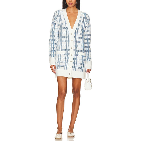 Majorelle Steph Boyfriend White Acrylic Cardigan Dress Size S - Picture 1 of 4